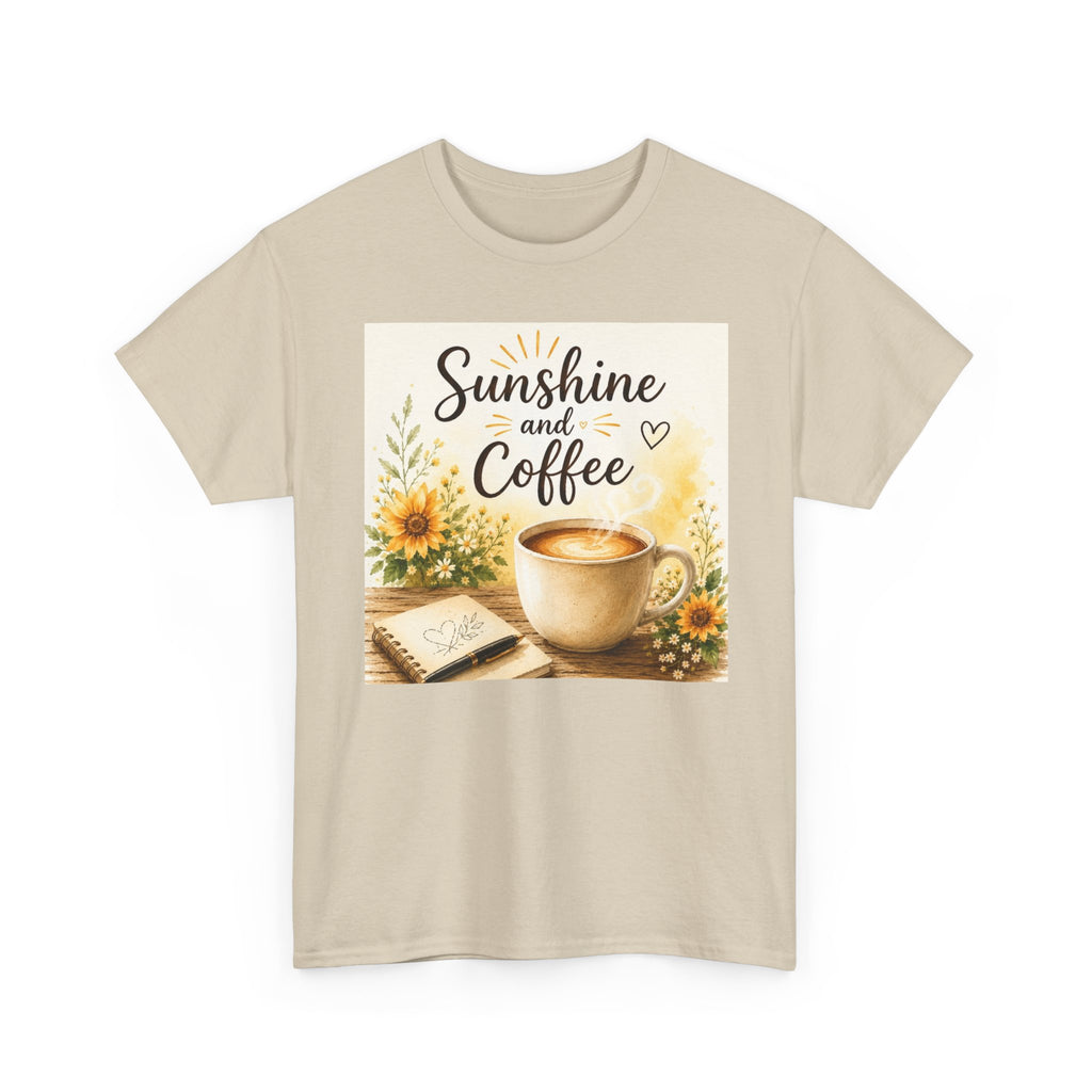 Sunshine and Coffee Tee — Vintage Sunflower Coffee Cup Graphic Shirt