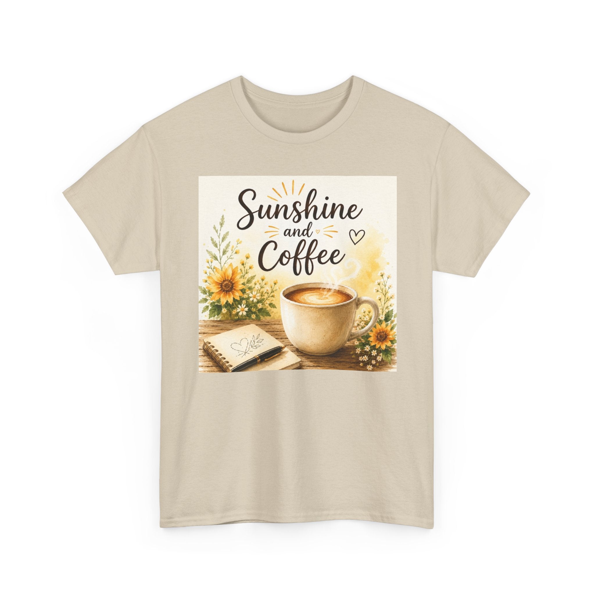 Sunshine and Coffee Tee — Vintage Sunflower Coffee Cup Graphic Shirt