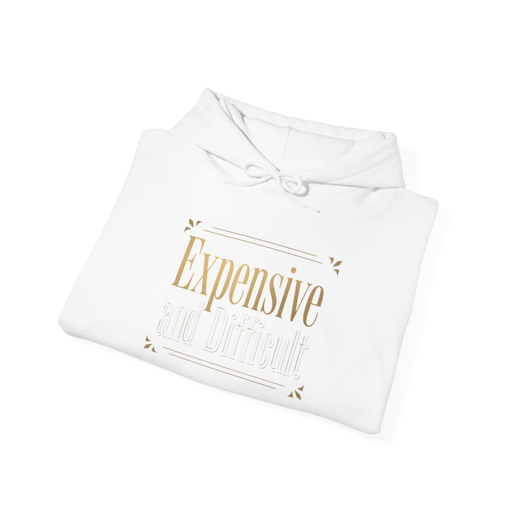Expensive Taste Hoodie — Minimal Gold Typography Hooded Sweatshirt