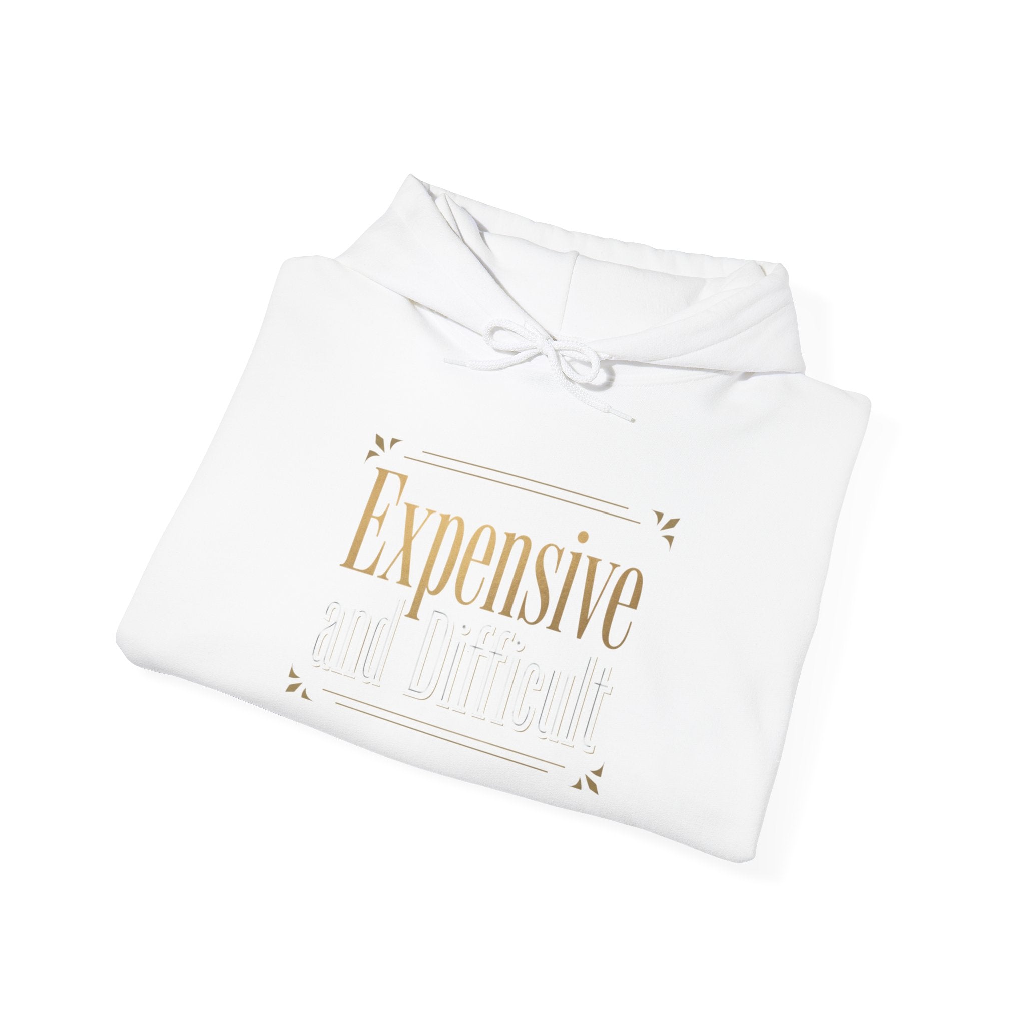 Expensive Taste Hoodie — Minimal Gold Typography Hooded Sweatshirt