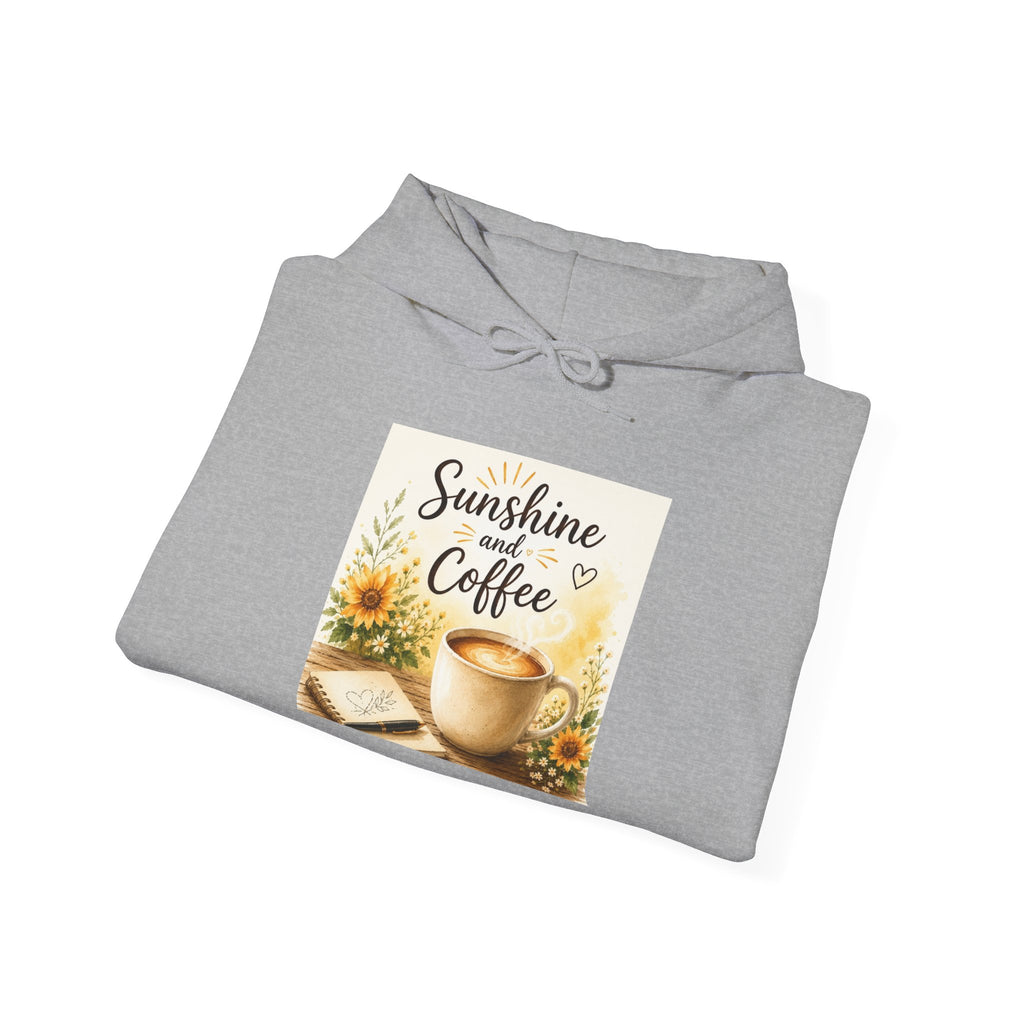 Sunshine and Coffee Hoodie — Floral Coffee Cup Sweatshirt for Cozy Mornings