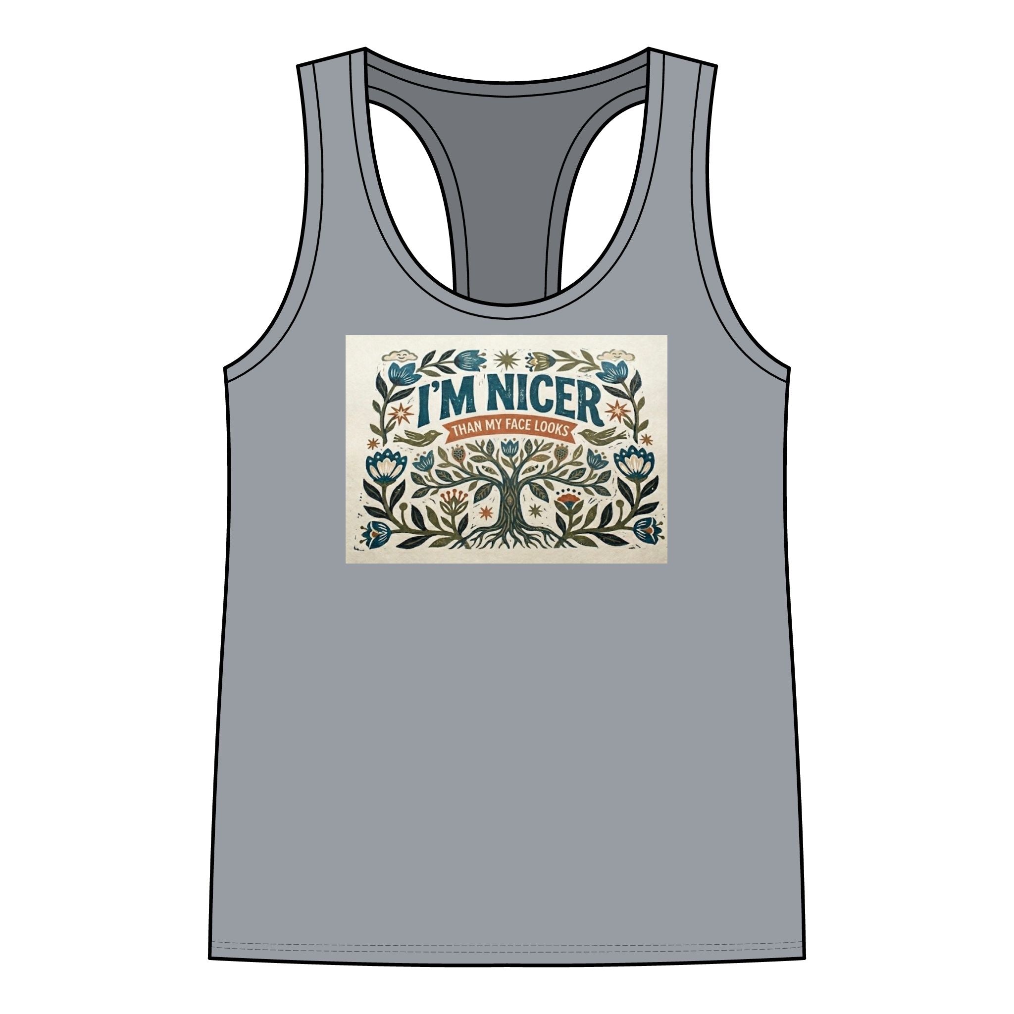 I'm Nicer Than My Dog Tank — Floral Vintage Racerback Tank Top