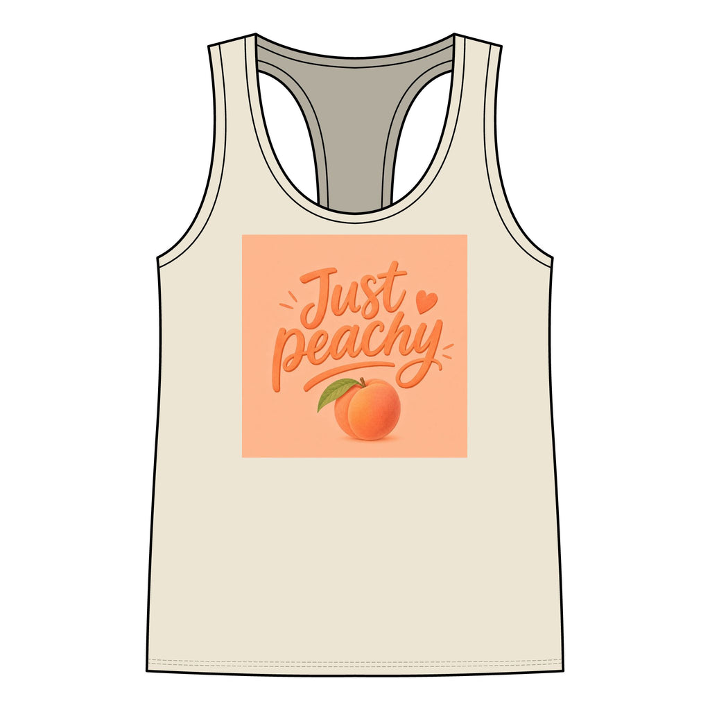 Just Peachy Racerback Tank Top – Cute Peach Graphic Women’s Summer Tank