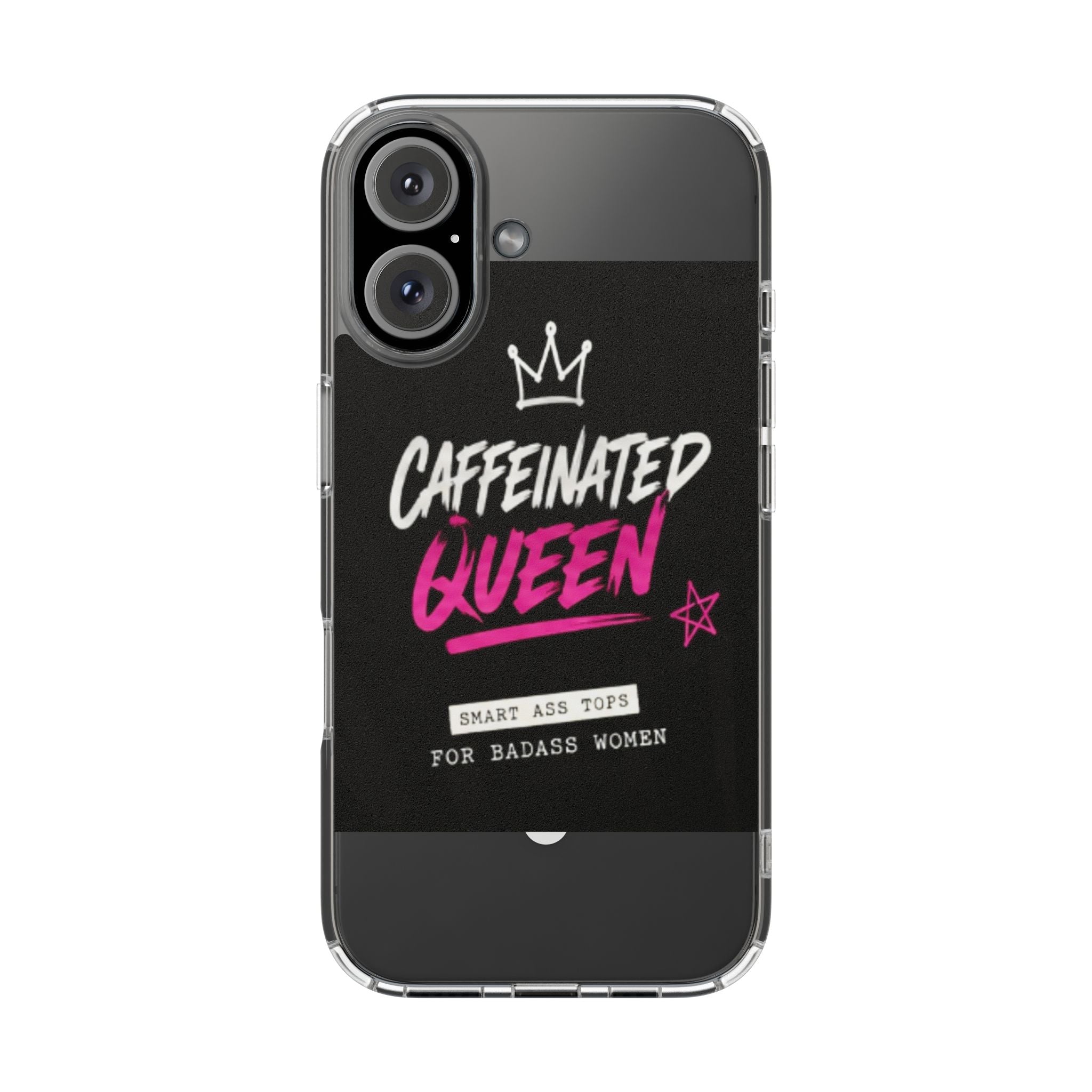Caffeinated Queen Clear Magnetic Phone Case — Impact‑Resistant Protection for Badass Women