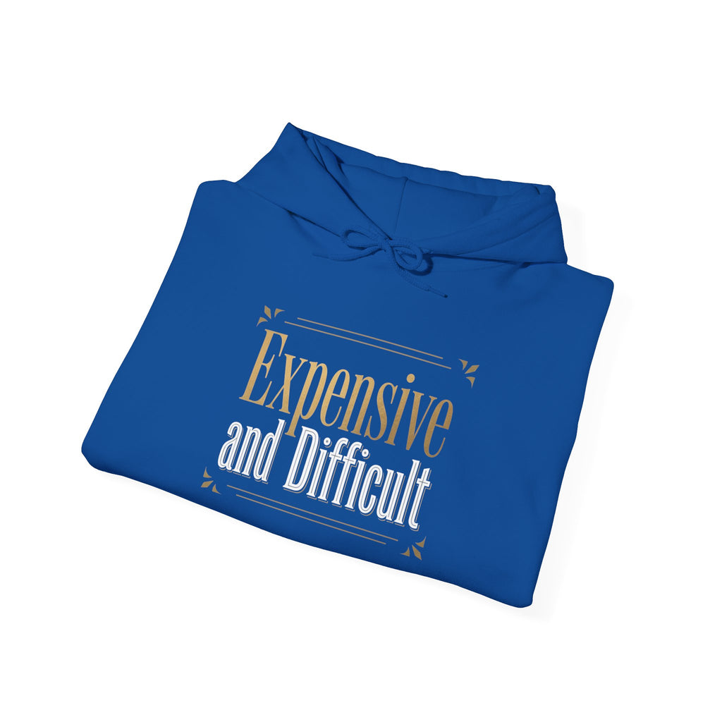 Expensive Taste Hoodie — Minimal Gold Typography Hooded Sweatshirt