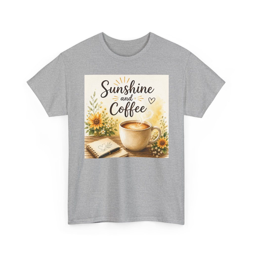 Sunshine and Coffee Tee — Vintage Sunflower Coffee Cup Graphic Shirt