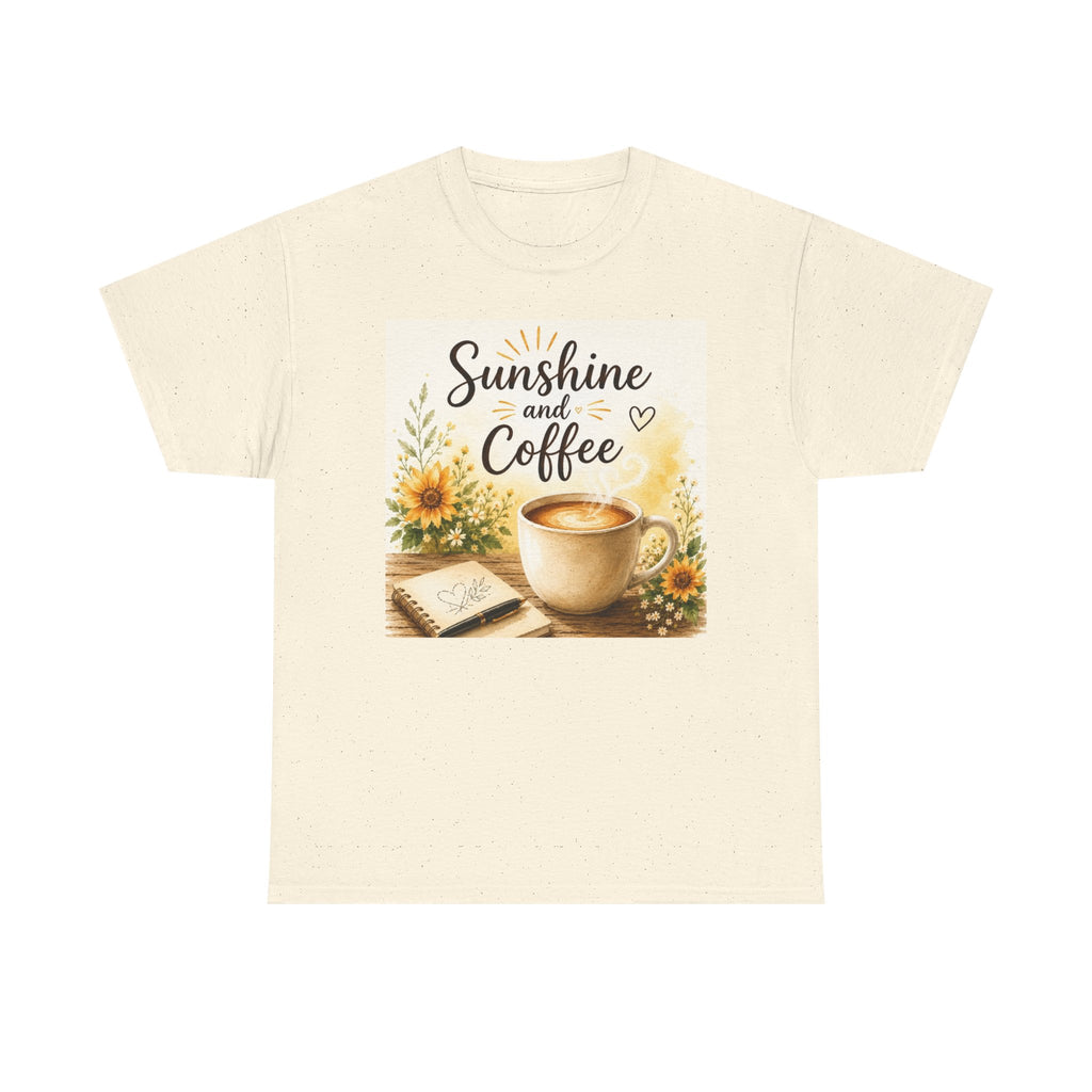 Sunshine and Coffee Tee — Vintage Sunflower Coffee Cup Graphic Shirt