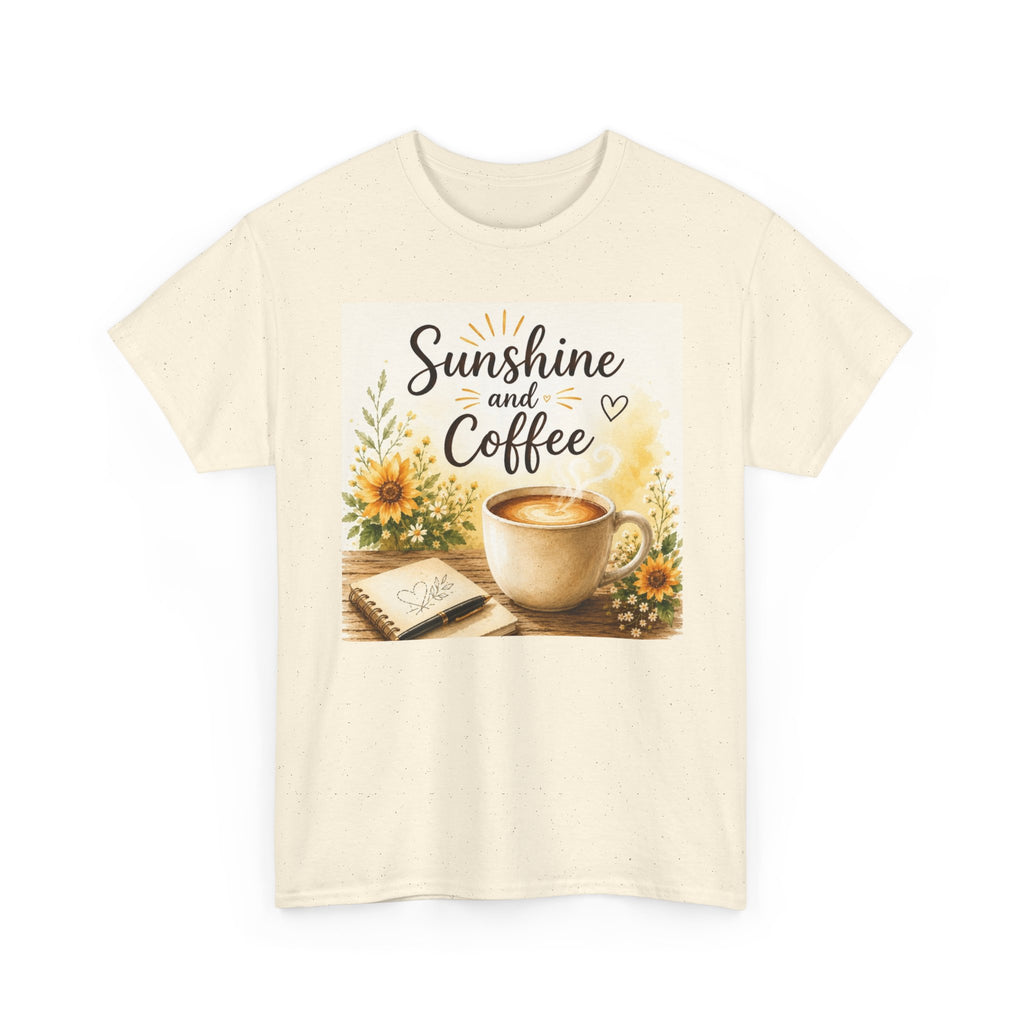 Sunshine and Coffee Tee — Vintage Sunflower Coffee Cup Graphic Shirt