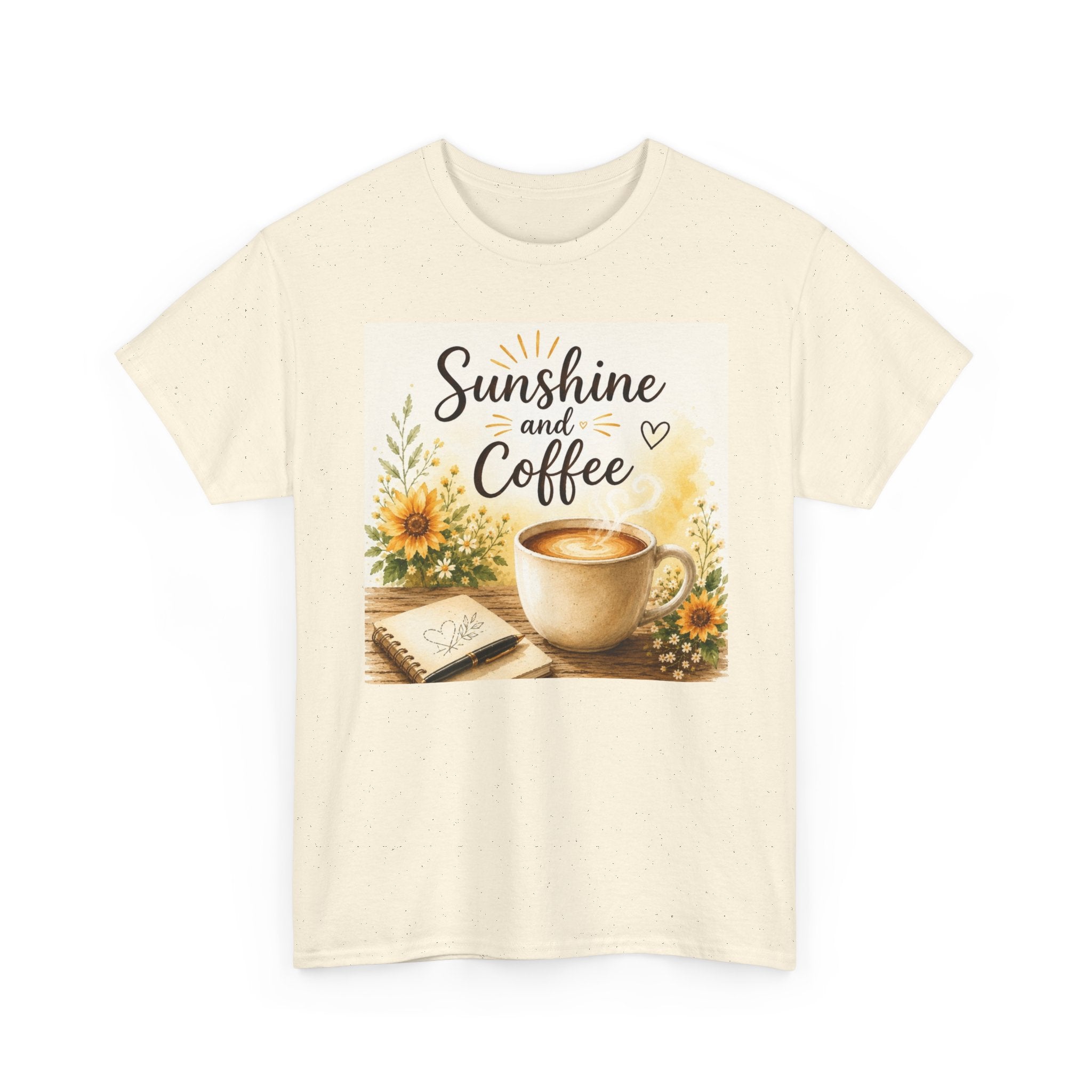 Sunshine and Coffee Tee — Vintage Sunflower Coffee Cup Graphic Shirt
