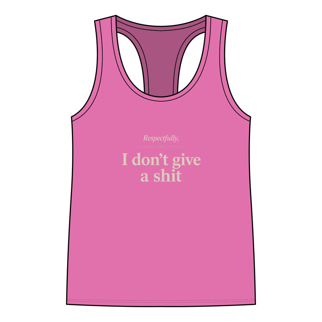 Racerback Tank – "Respectfully, I don’t give a shit" Graphic