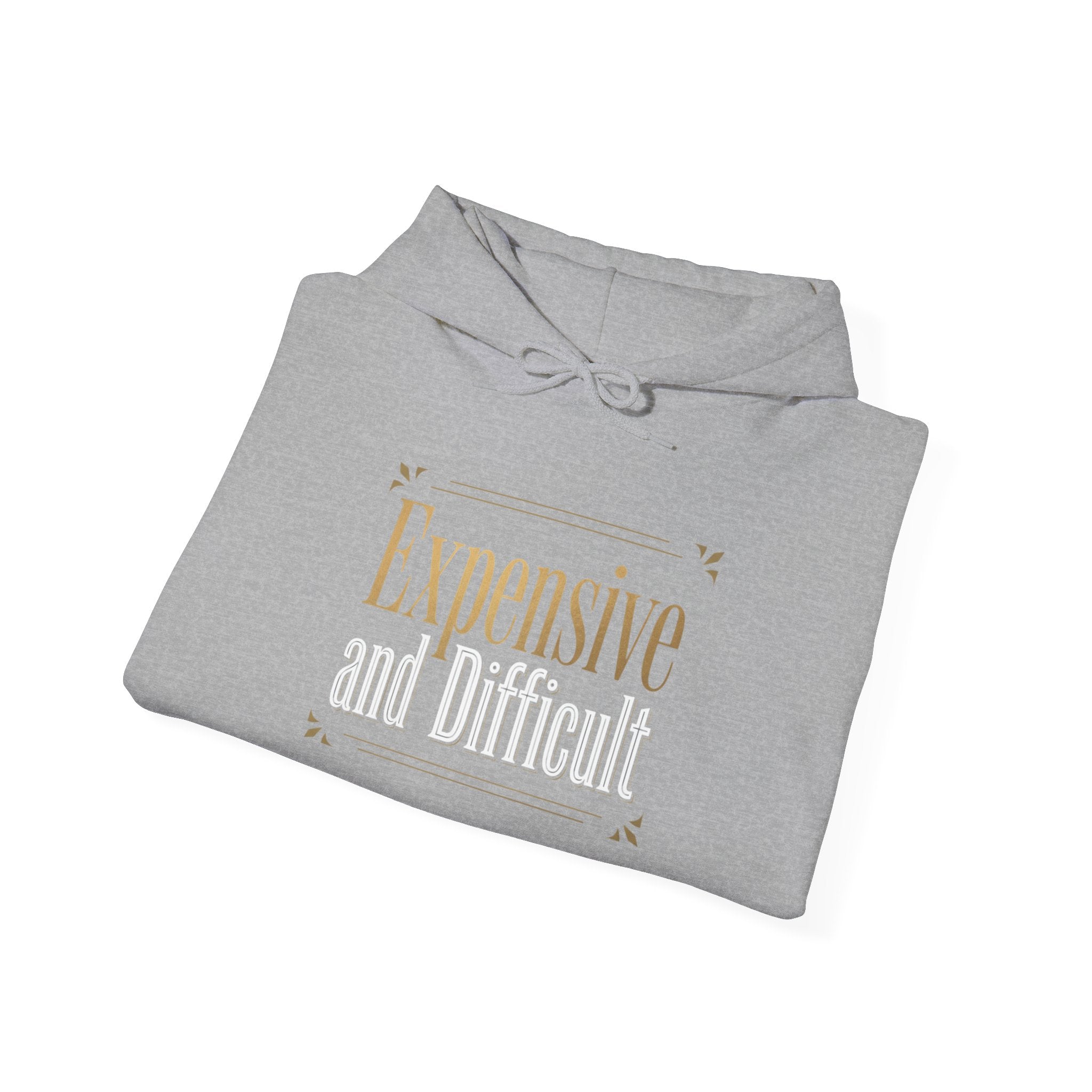 Expensive Taste Hoodie — Minimal Gold Typography Hooded Sweatshirt