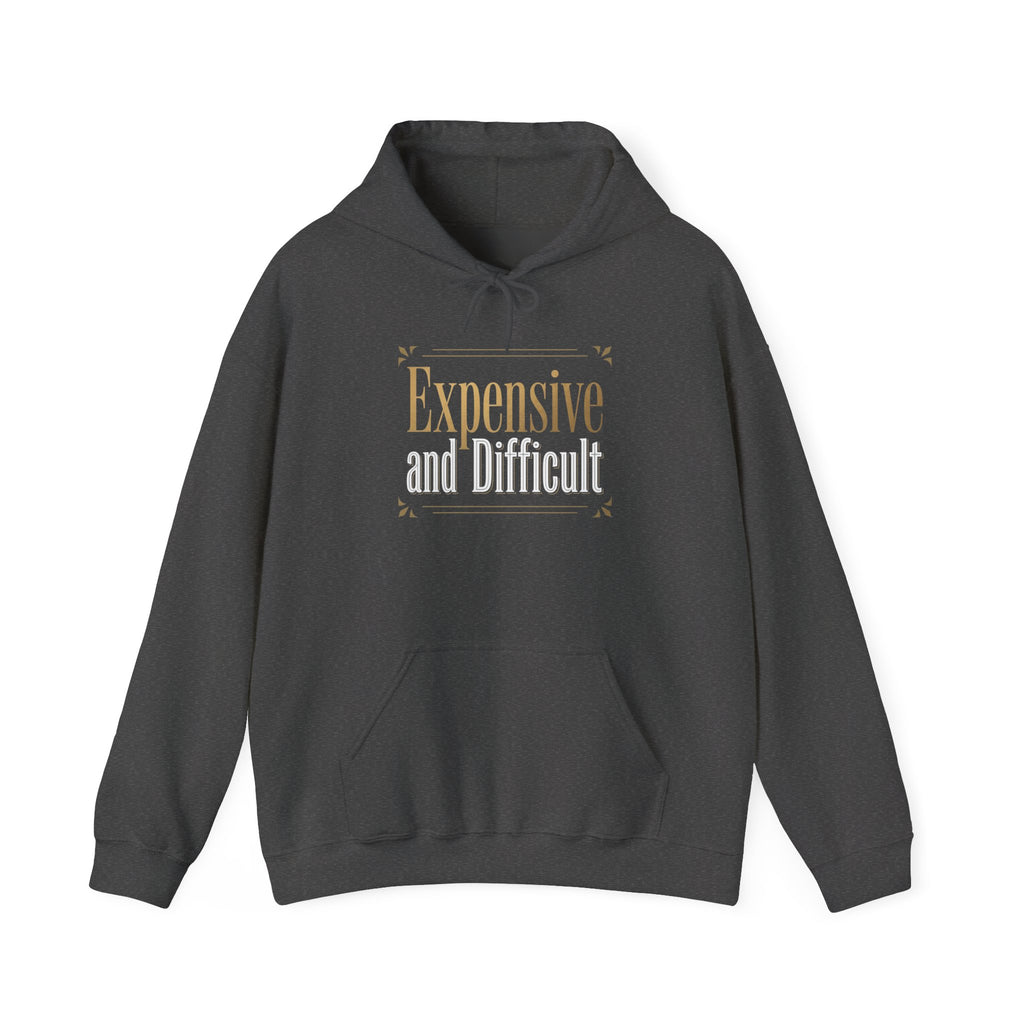 Expensive Taste Hoodie — Minimal Gold Typography Hooded Sweatshirt