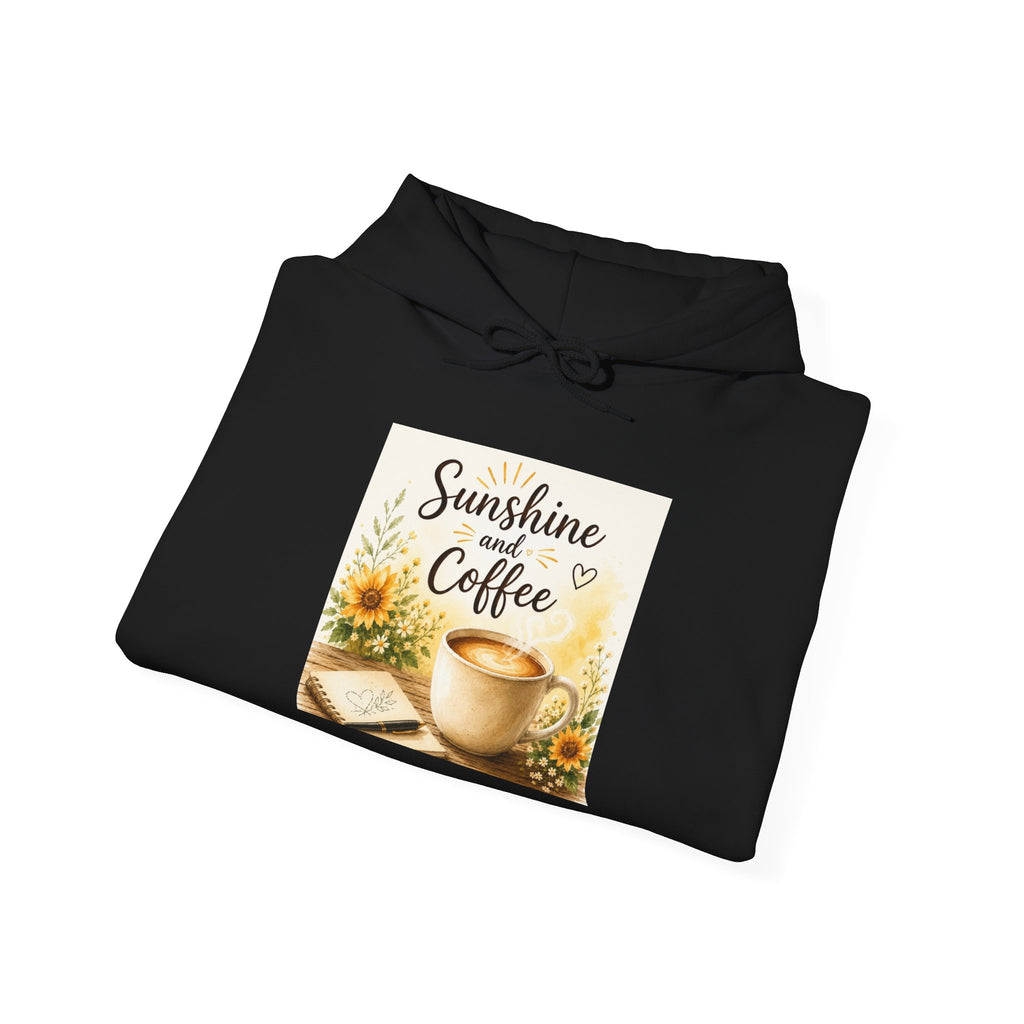 Sunshine and Coffee Hoodie — Floral Coffee Cup Sweatshirt for Cozy Mornings