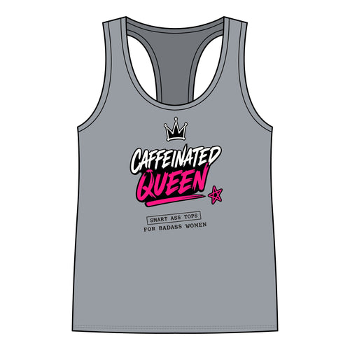Caffeinated Queen Racerback Tank — 'Caffeinated Queen' Graphic Tank Top for Bold Women