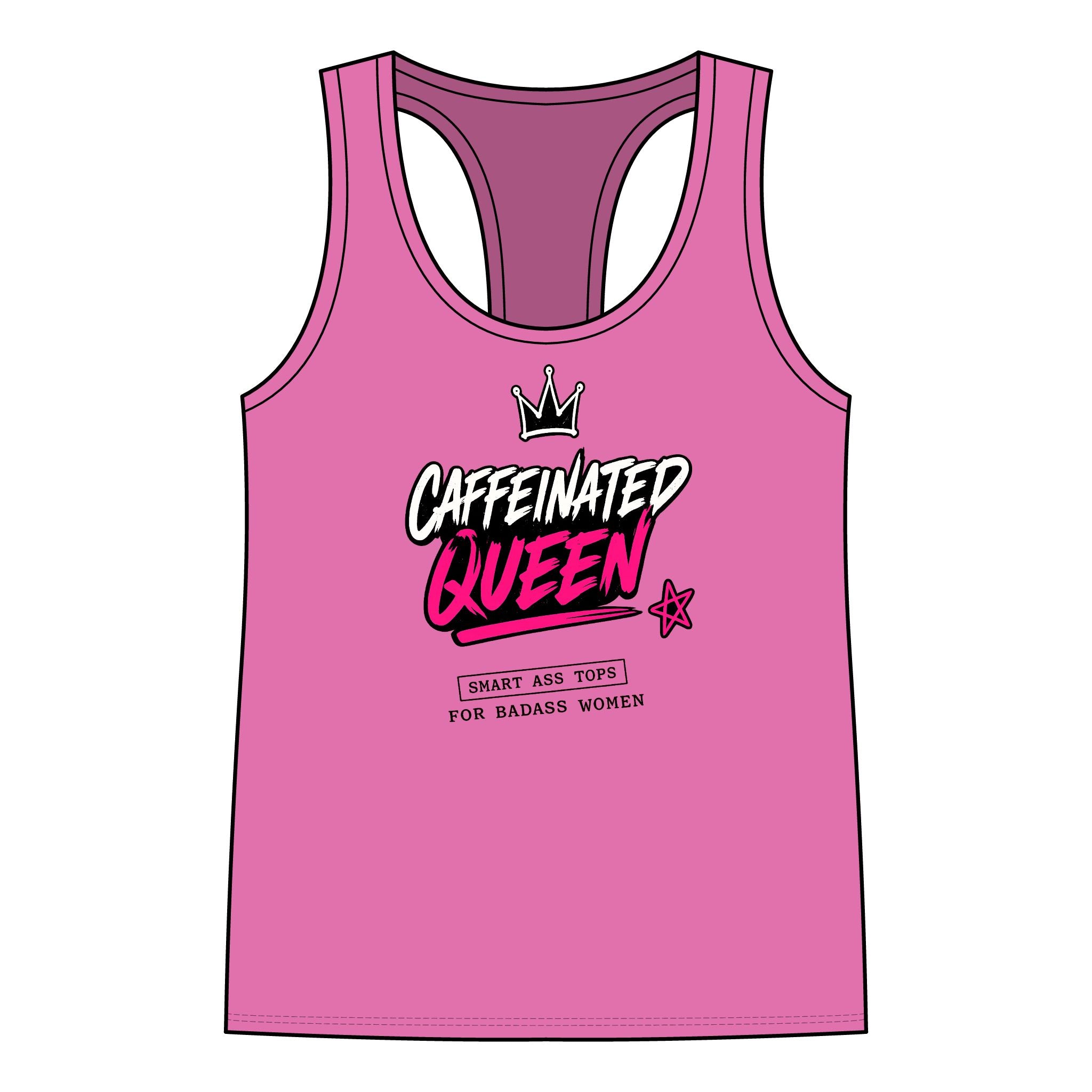 Caffeinated Queen Racerback Tank — 'Caffeinated Queen' Graphic Tank Top for Bold Women