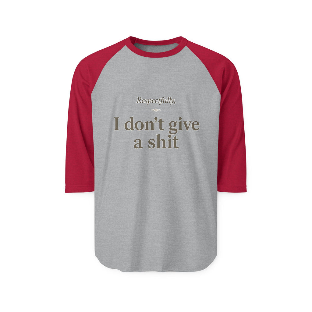 Raglan Shirt — 'I Don't Give a Shit' Retro Gothic Graphic Baseball Tee