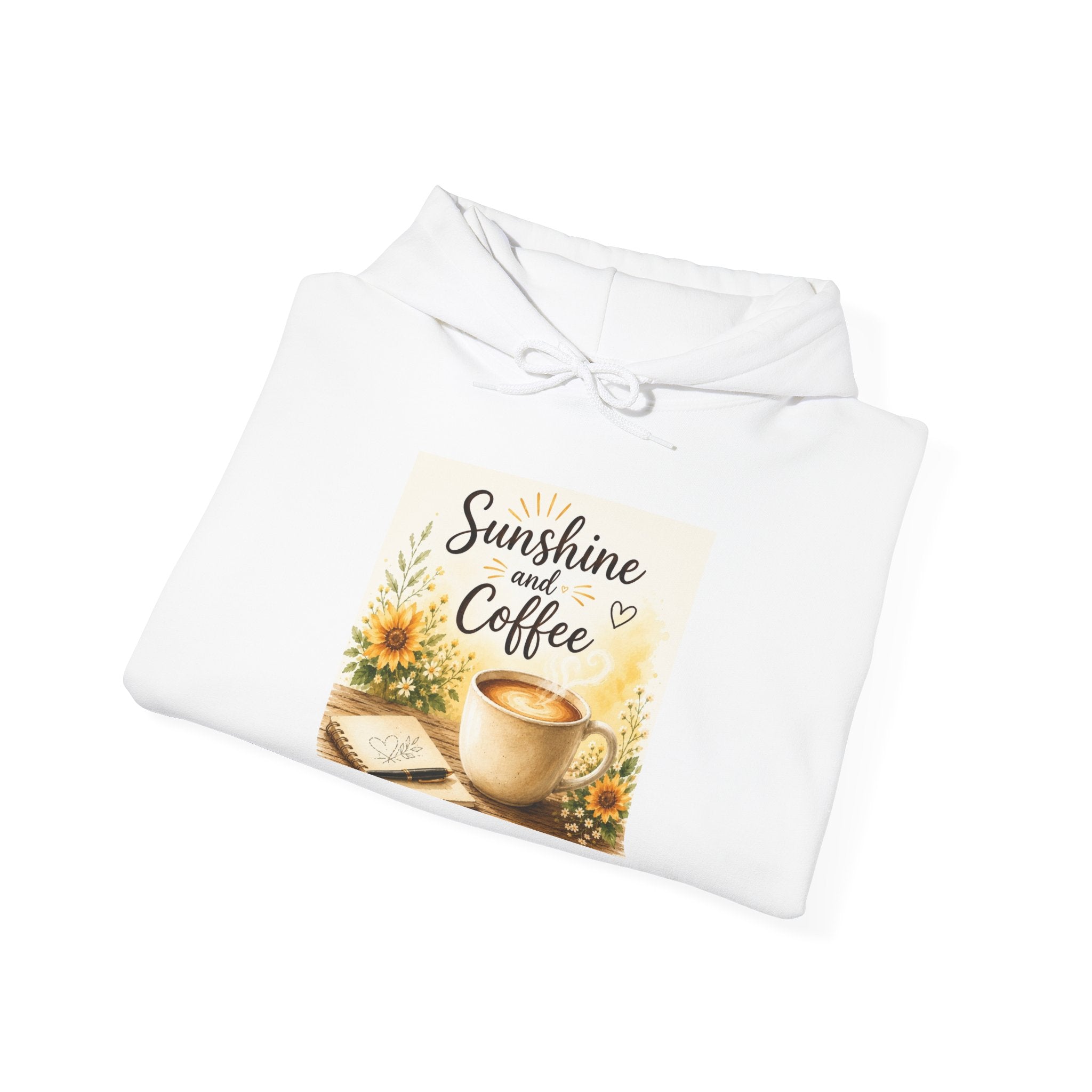 Sunshine and Coffee Hoodie — Floral Coffee Cup Sweatshirt for Cozy Mornings