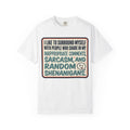Sarcasm and Random Shenanigans T-shirt | Funny Quote Tee