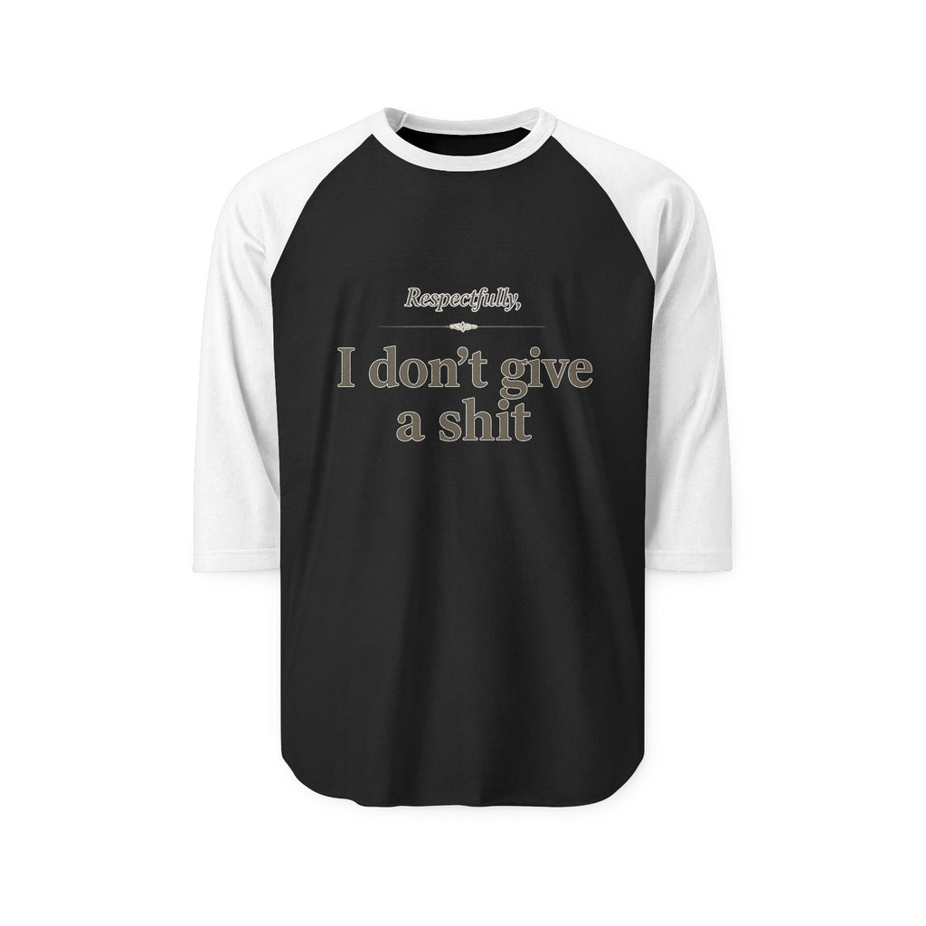 Raglan Shirt — 'I Don't Give a Shit' Retro Gothic Graphic Baseball Tee