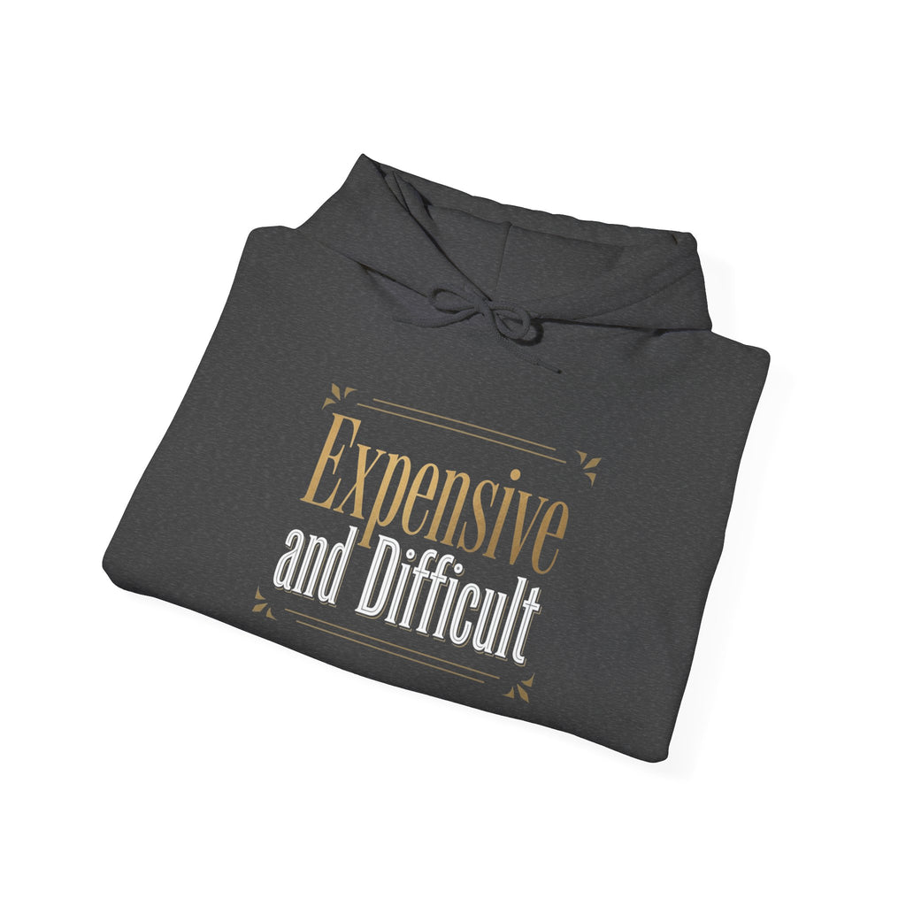 Expensive Taste Hoodie — Minimal Gold Typography Hooded Sweatshirt