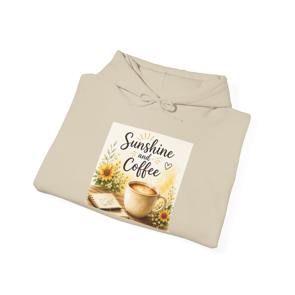 Sunshine and Coffee Hoodie — Floral Coffee Cup Sweatshirt for Cozy Mornings