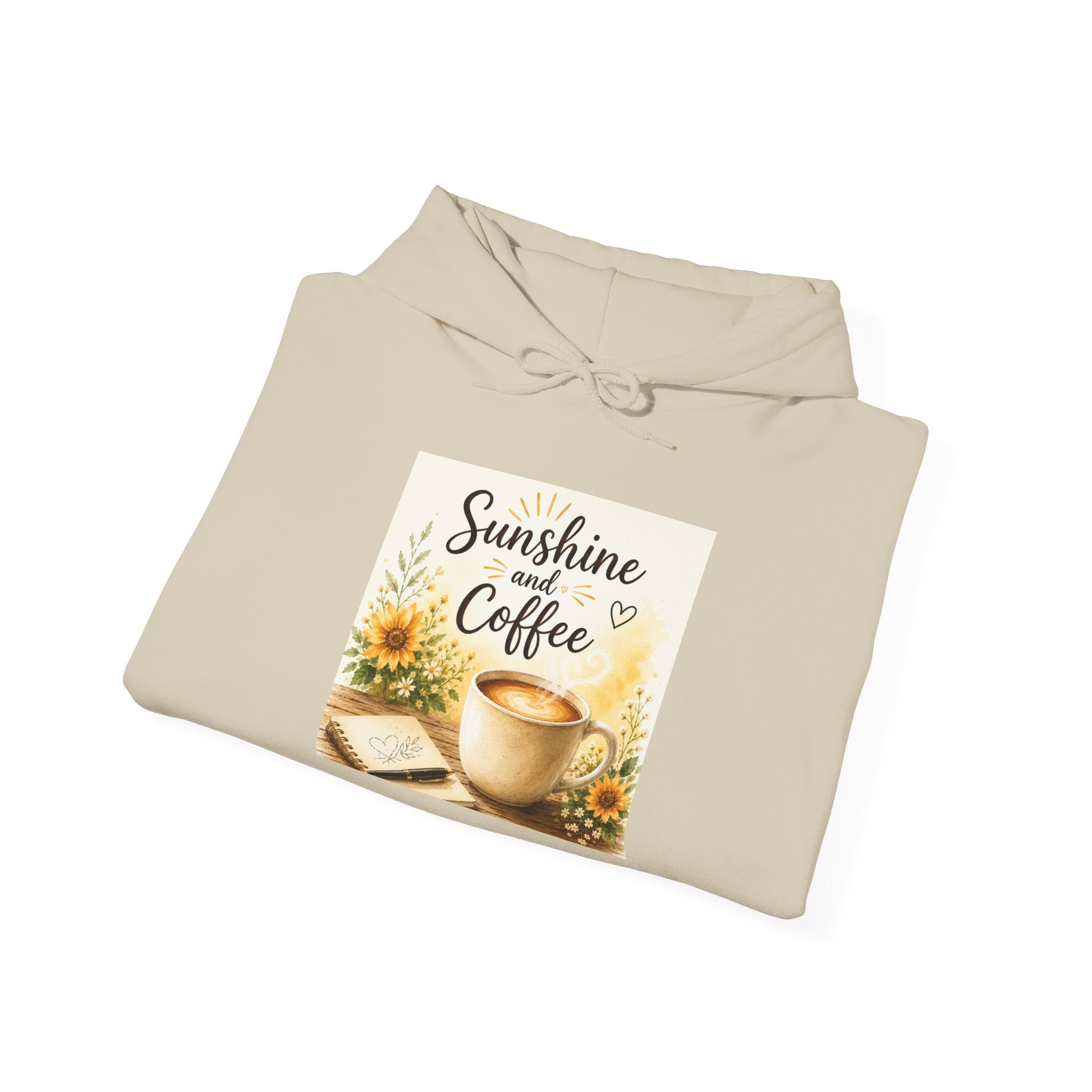 Sunshine and Coffee Hoodie — Floral Coffee Cup Sweatshirt for Cozy Mornings