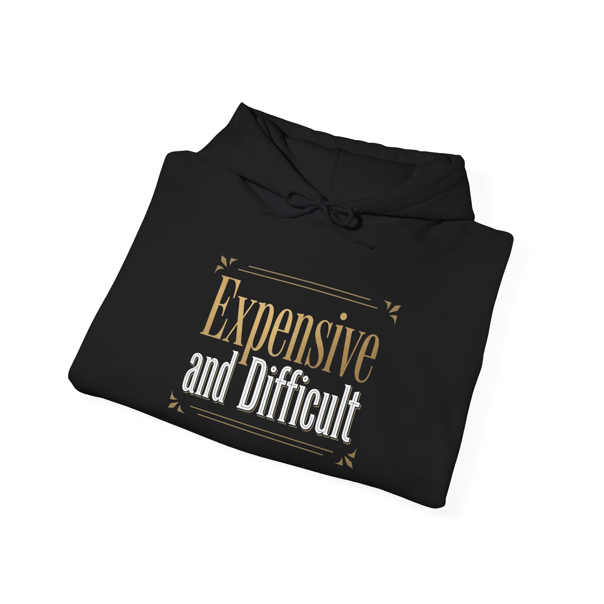 Expensive Taste Hoodie — Minimal Gold Typography Hooded Sweatshirt