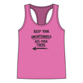 Keep Your Uncaffeinated Ass Over There Racerback Tank — Funny Coffee Quote Women’s Tank Top