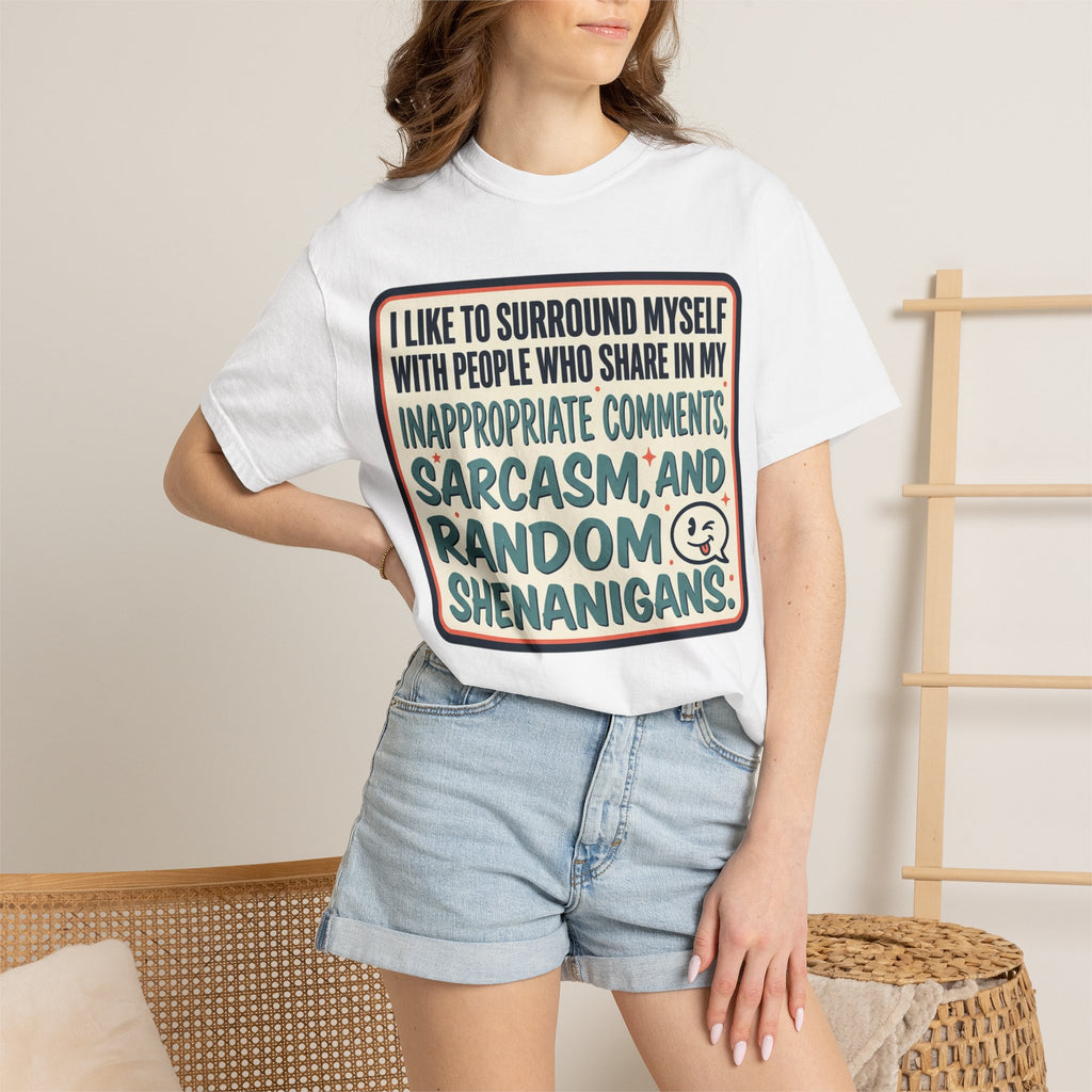 Sarcasm and Random Shenanigans T-shirt | Funny Quote Tee