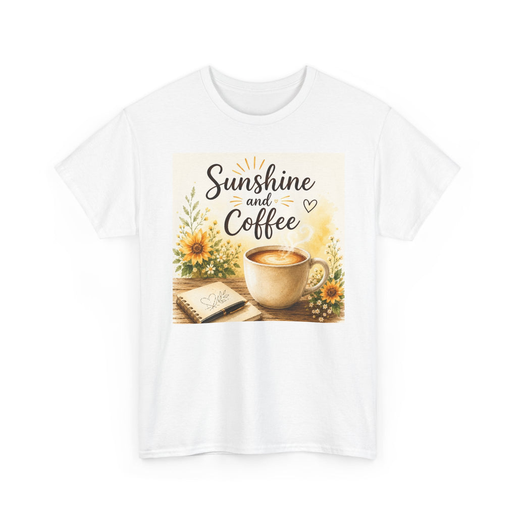 Sunshine and Coffee Tee — Vintage Sunflower Coffee Cup Graphic Shirt