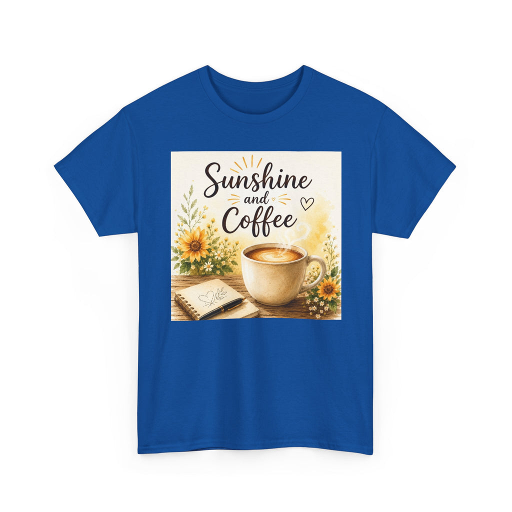 Sunshine and Coffee Tee — Vintage Sunflower Coffee Cup Graphic Shirt