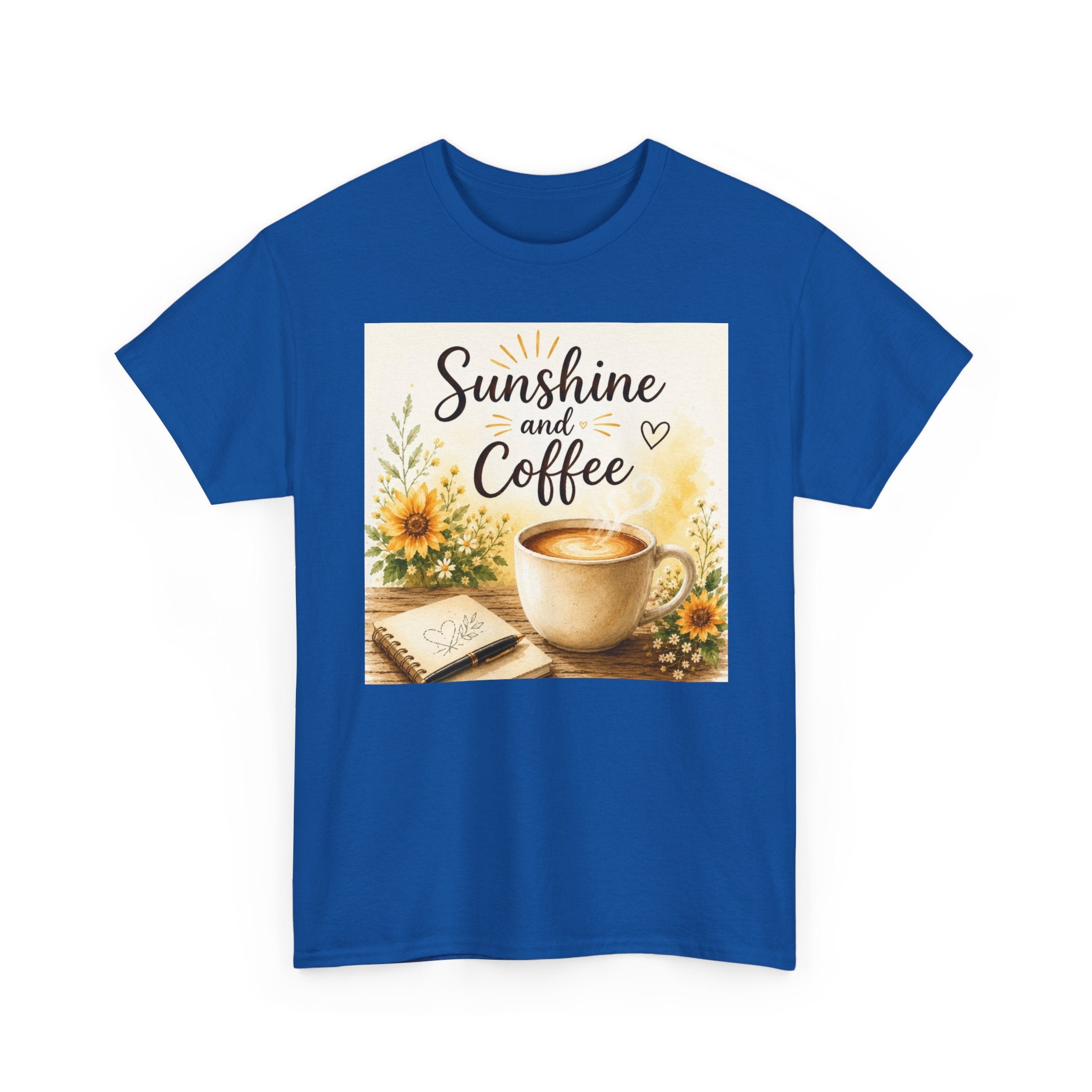 Sunshine and Coffee Tee — Vintage Sunflower Coffee Cup Graphic Shirt