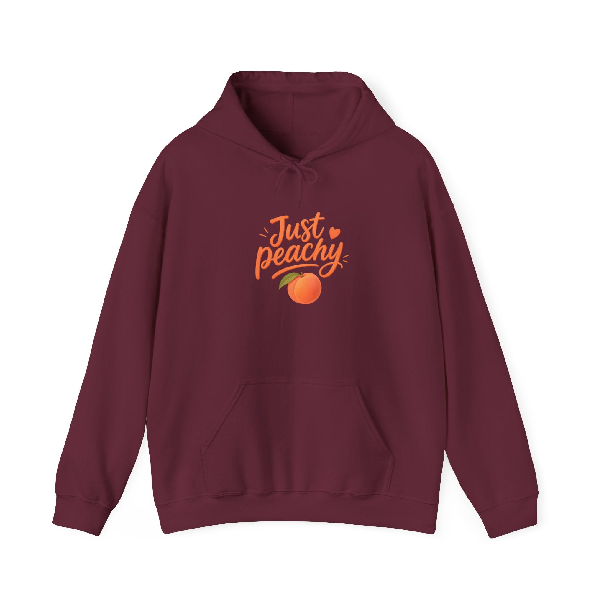 Hoodie — "Just Peachy" Peach Graphic Pullover