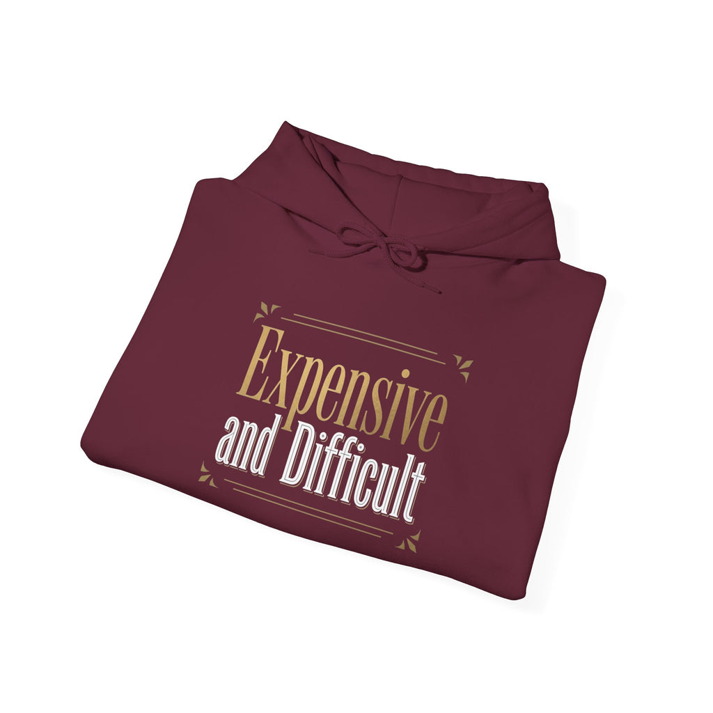Expensive Taste Hoodie — Minimal Gold Typography Hooded Sweatshirt
