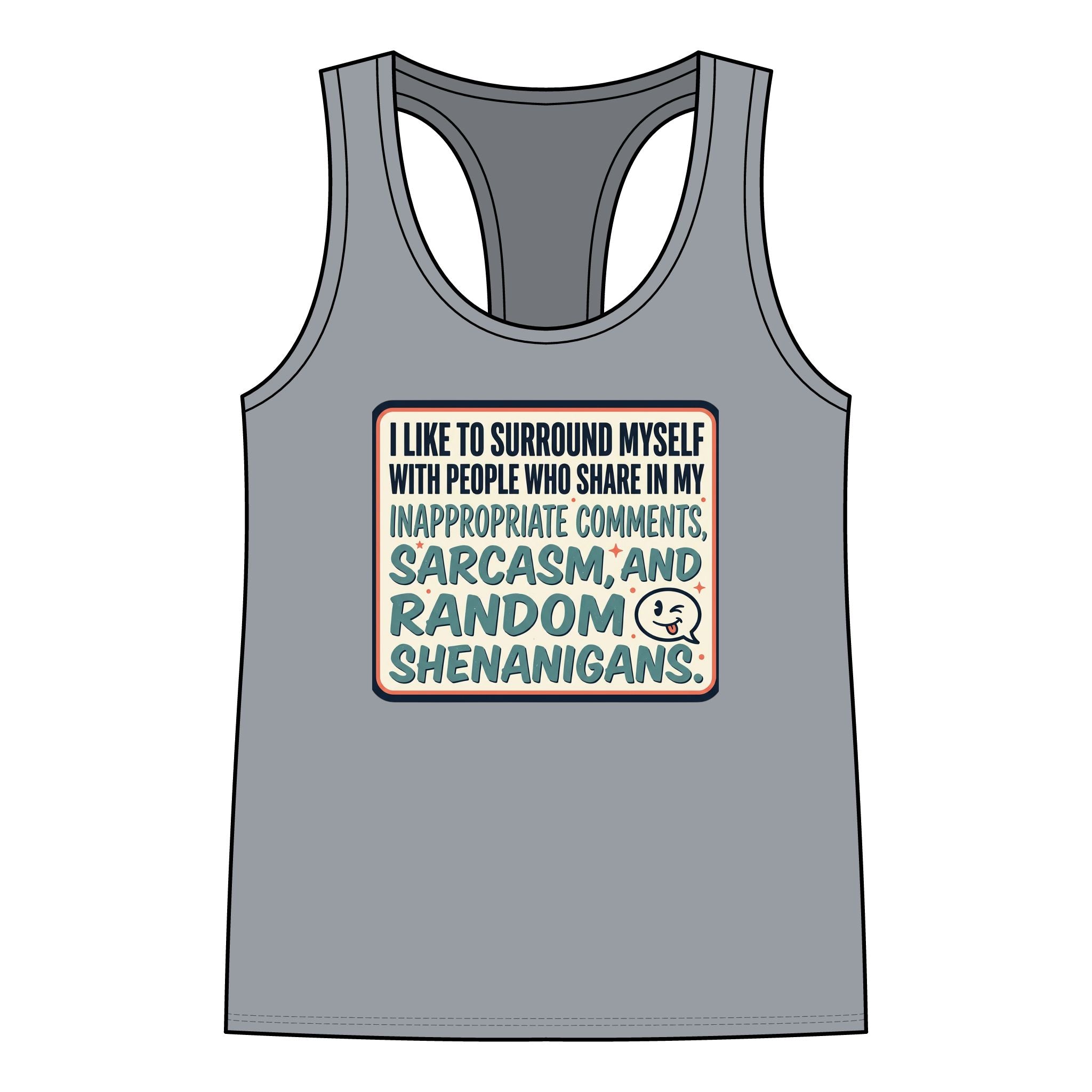 Sarcasm & Shenanigans Racerback Tank — Funny Women’s Tank Top